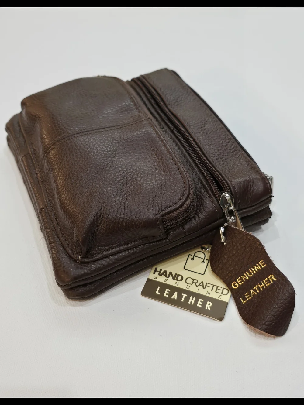Genuine Leather Brown Crossbody Bag - Hand Crafted